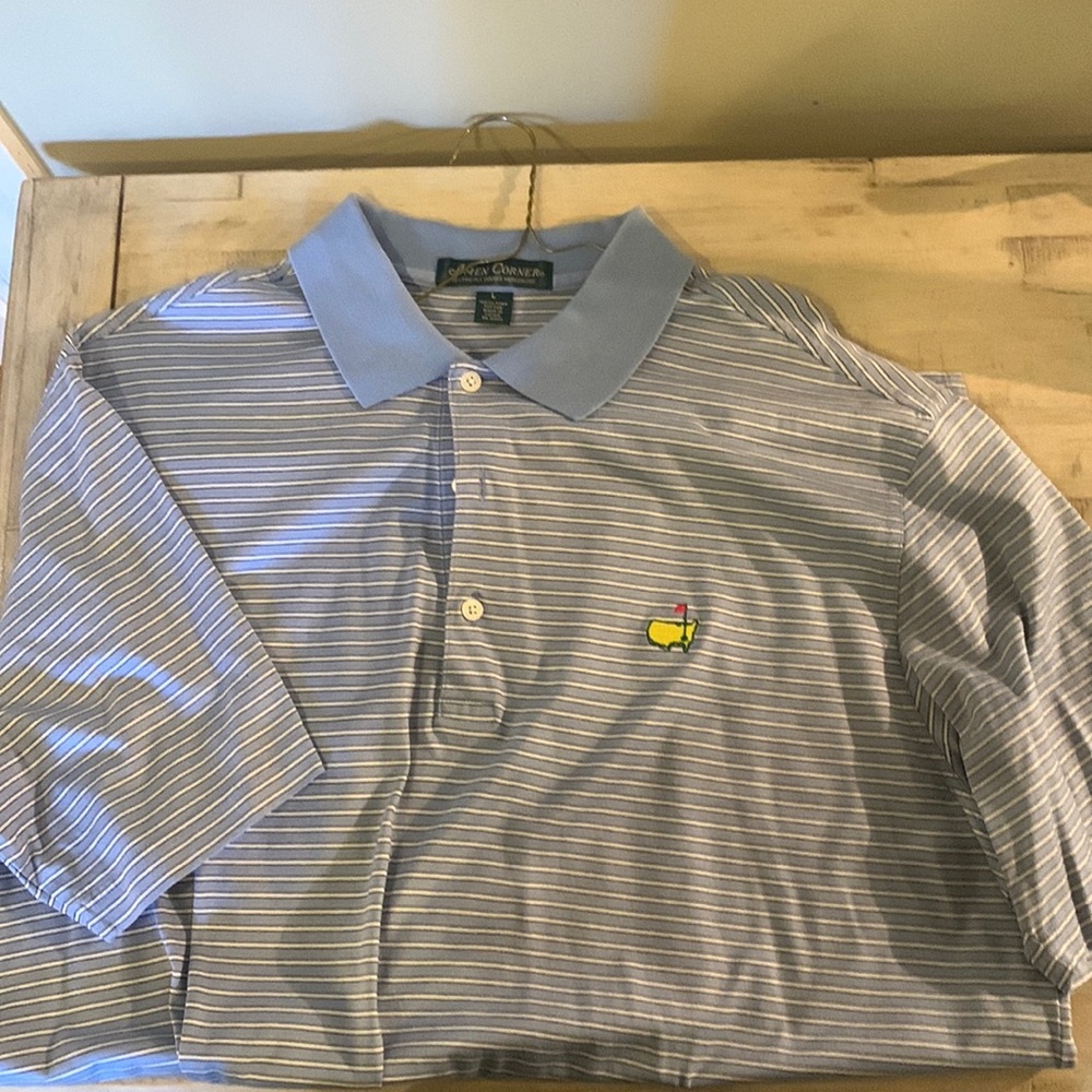 Masters Men’s Shirt - Augusta National- Amen Corner - Large - Blue striped